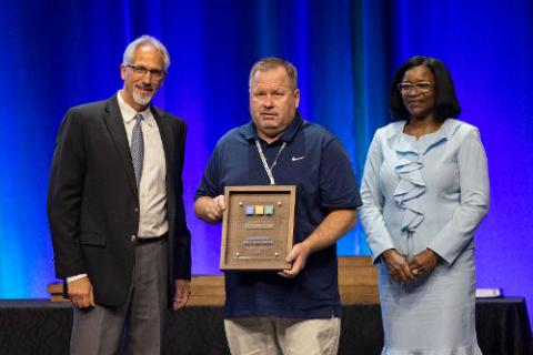 Pictured (left) Steve Sandilla, Chair - Board of Directors, Minnesota Safety Council; (center) Ken Jones, Member Services Manager, Cooperative Light & Power; (right) Commissioner Roslyn Robertson, Minnesota Department of Labor and Industry